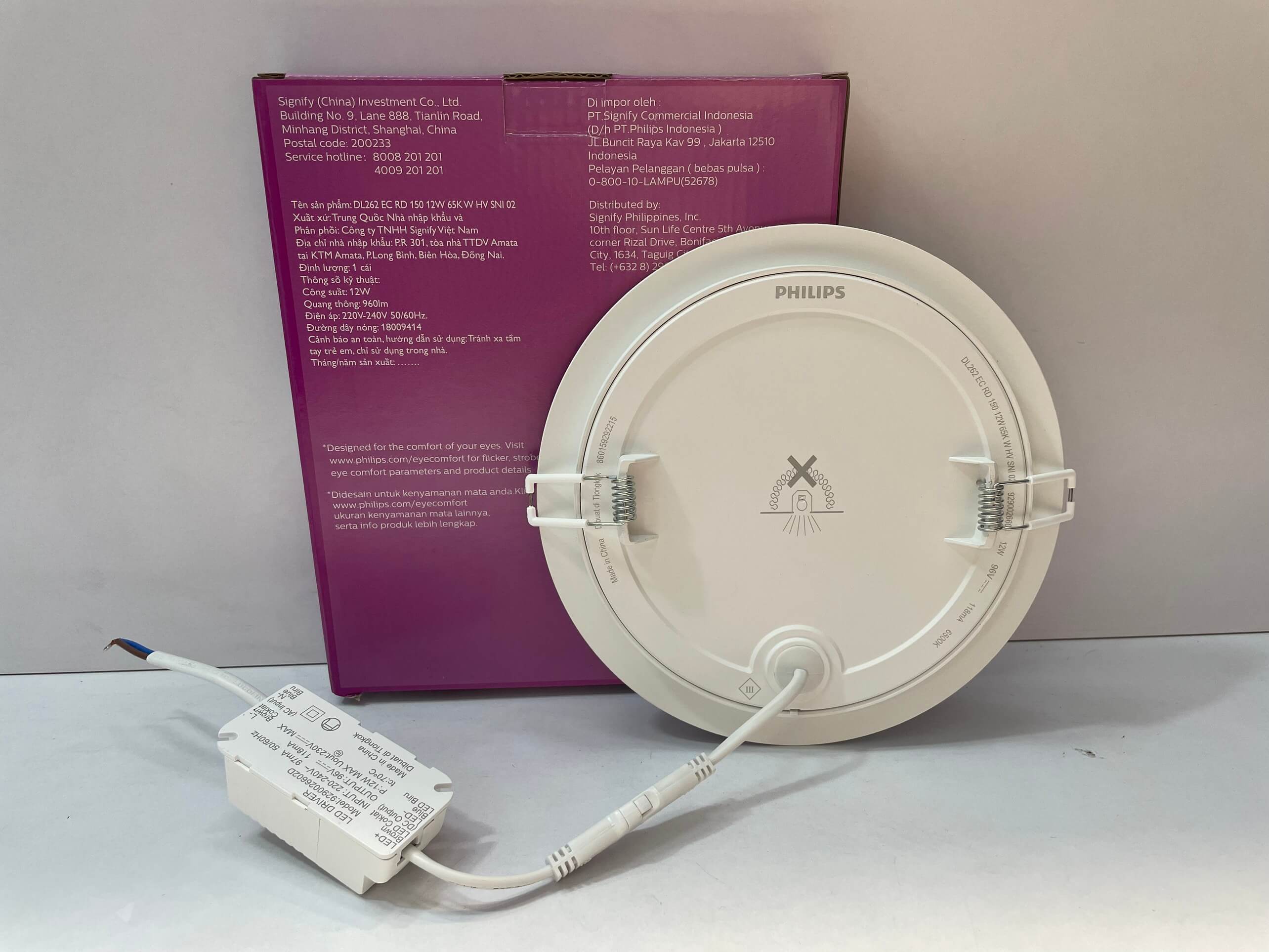 Đèn Downlight âm trần Led siêu mỏng Philips DL262 EC RD D100 6W W HV SNI 02 Đèn Downlight âm trần Led siêu mỏng Philips DL262 EC RD D100 6W W HV SNI 02