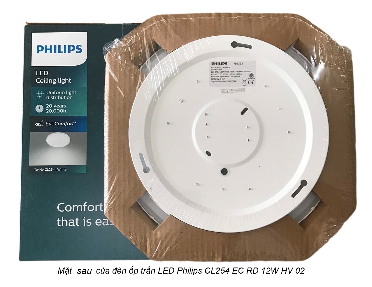 Mặt sau của đèn ốp trần LED Philips CL254 EC RD 12W 65K HV 02 Mặt sau của đèn ốp trần LED Philips CL254 EC RD 12W 65K HV 02
