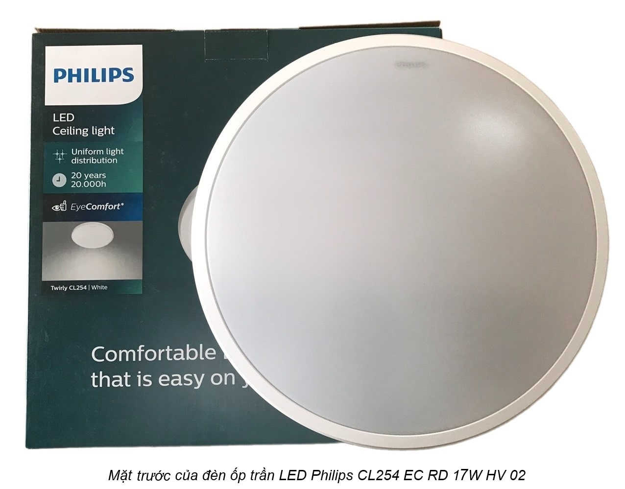 Mặt trươc của đèn ốp trần LED Philips CL254 EC RD 17W 65K HV 02 Mặt trước của đèn ốp trần LED Philips CL254 EC RD 17W 65K HV 02