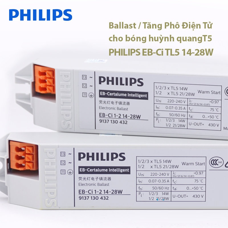 Ballast(Tăng phô/Chấn lưu) điện tử đa năng Philips EB-Ci 1-2 14-28W 220-240v 50/60 Hz Ballast(Tăng phô/Chấn lưu) điện tử đa năng Philips EB-Ci 1-2 14-28W 220-240v 50/60 Hz