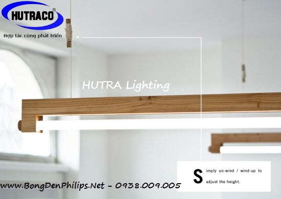 Bộ máng đèn gỗ HUTRA Lighting bóng Ledtube 1m2 Philips 20W sử dụng thả treo Bộ máng đèn gỗ HUTRA Lighting bóng Ledtube 1m2 Philips 20W sử dụng thả treo