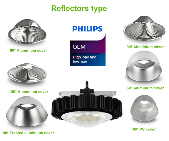 Chóa đèn LED Highbay GreenPerform Philips OEM BYS698P 150W 15,000Lm sử dụng cho từng không gian Chóa đèn LED Highbay GreenPerform Philips OEM BYS698P 150W 15,000Lm sử dụng cho từng không gian