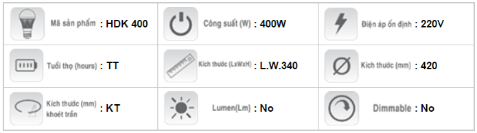 Bộ đèn cao áp HighBay bóng Metal Halide Philips HPI-Pus 400W chiếu sáng nhà xưởng HDK400 (bao gồm tăng phô, kích, tụ, bóng Philips chóa HDK400) Bộ đèn cao áp HighBay bóng Metal Halide Philips HPI-Pus 400W chiếu sáng nhà xưởng HDK400 (bao gồm tăng phô, kích, tụ, bóng Philips chóa HDK400)