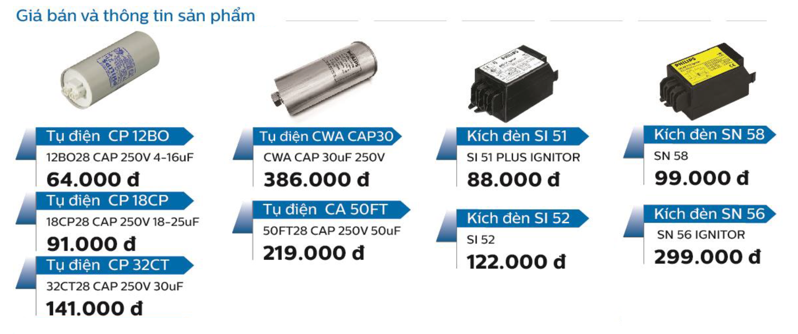 Tụ đèn cao áp Philips CA50FV28 CAP 250V 50uF Tụ đèn cao áp Philips CA50FV28 CAP 250V 50uF