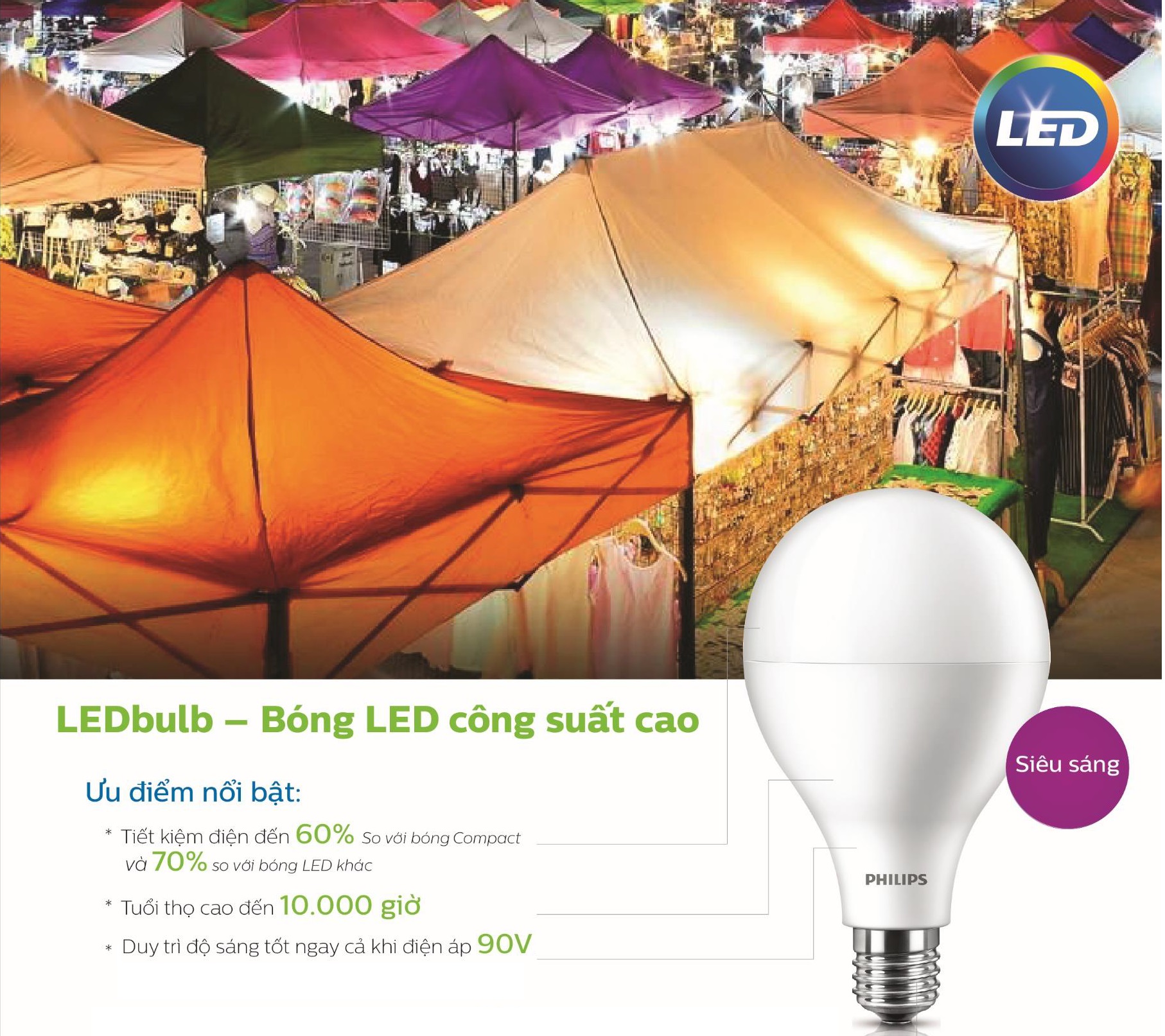 Bóng đèn Led Bulb Philips 27W E27 6500K 230V A110 APR hiệu suất cao quang thông 3000Lm Bóng đèn Led Bulb Philips 27W E27 6500K 230V A110 APR hiệu suất cao quang thông 3000Lm