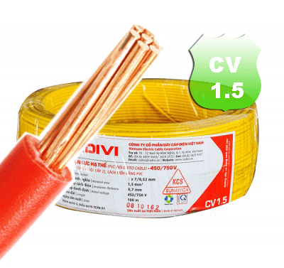 Dây cáp điện đơn dân dụng Cadivi CV 1.5 Dây cáp điện đơn dân dụng Cadivi CV 1.5