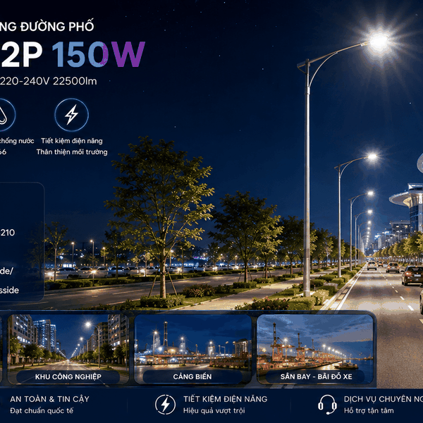 Đèn Led Chiếu Sáng Đường Phố CTL372P 150W LED225 WW/NW/CW 220-240V 22500lm