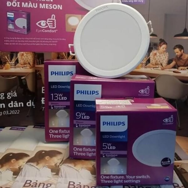 Đèn Downlight LED âm trần đổi màu Philips Meson SSW 080 5W WH recessed