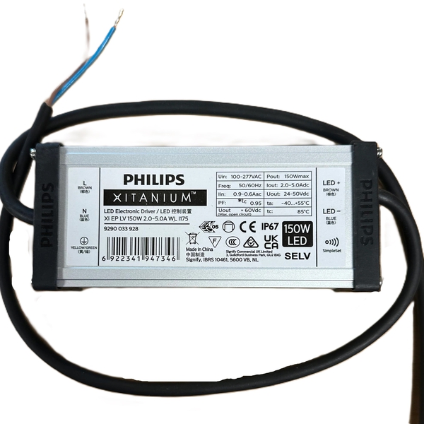 Nâng tầm chiếu sáng với Bộ nguồn Driver LED Philips Xitanium Xi EP LV 150W - Hiệu suất đỉnh cao, an tâm vượt trội.