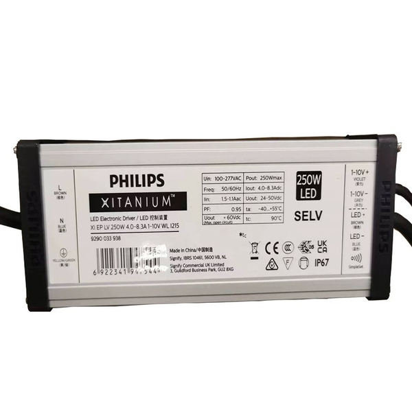 Bộ nguồn / Ballast/ Tăng phô/ Driver LED Philips Xitanium Xi EP LV 250W 4.0-8.3A WL I215 (AOC) - Kiến tạo không gian sống đẳng cấp