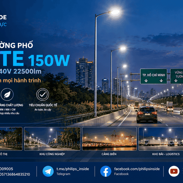 [Philips Inside] Đèn LED Chiếu Sáng Đường Phố Citilight CTL454STE 150W LED225 WW/NW/CW 220-240V 22500LM