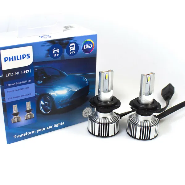 Bộ đèn pha xe hơi ô tô Philips Ultinon Essential Gen 2 LED H7 11972 UE2 X2 ánh sáng trắng 12V-24V-6500K