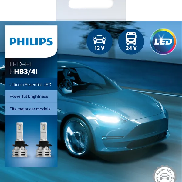 Bộ đèn pha xe hơi ô tô Philips Ultinon Essential Gen 2 LED HB3/4 11005 UE2 X2 ánh sáng trắng 12V-24V-6500K