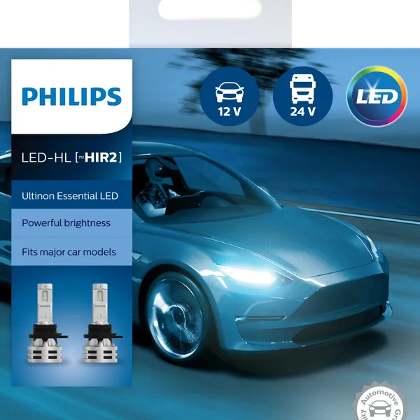 Bộ đèn pha xe hơi ô tô Philips Ultinon Essential Gen 2 LED HIR2 11012 UE2 X2 ánh sáng trắng 12V-24V-6500K