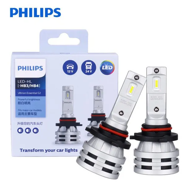 Bộ đèn pha xe hơi ô tô Philips ULTINON ESSENTIAL GEN2 LED HB3/4 11005 UE G2 ánh sáng trắng 6500K