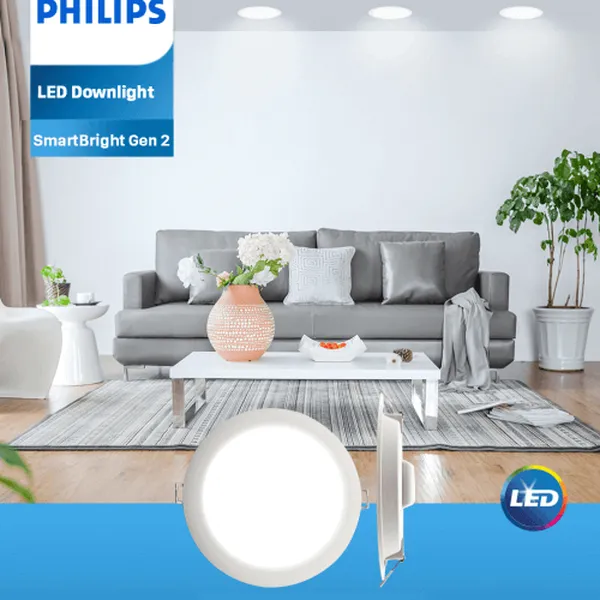 Bộ đèn downlight âm trần LED Philips DN020B G2 LED15/NW 19W 220-240V D175 GM