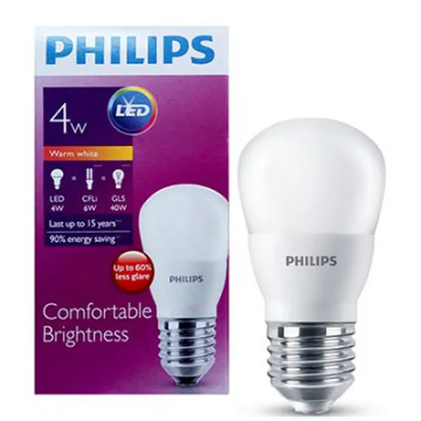 Bóng đèn Led búp Philips LEDBulb 4W E27 3000K 230V P45(APR)