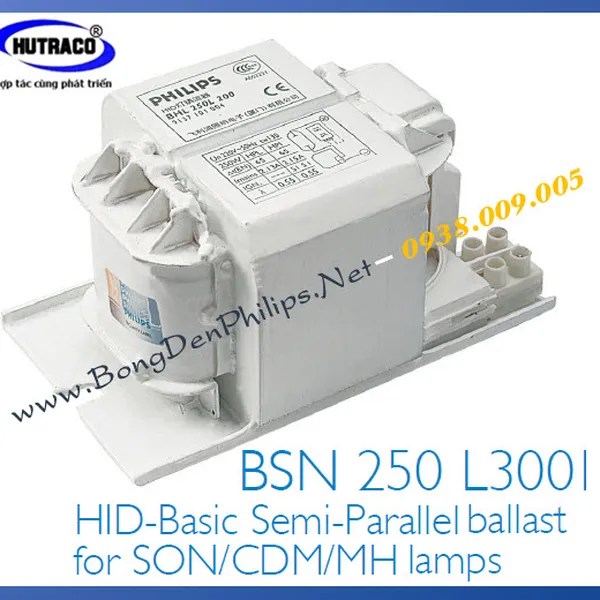 Ballast (tăng phô/chấn lưu) bóng đèn cao áp 250W SODIUM Philips - BSN 250W L300 I