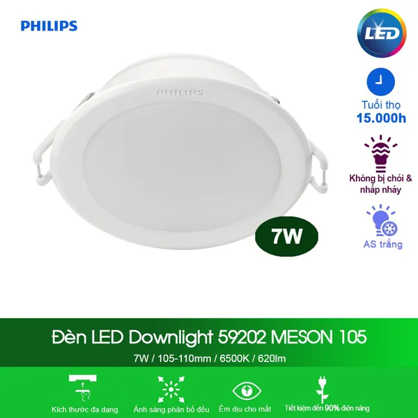 Đèn Downlight âm trần Led Philips Menson 59202 7W