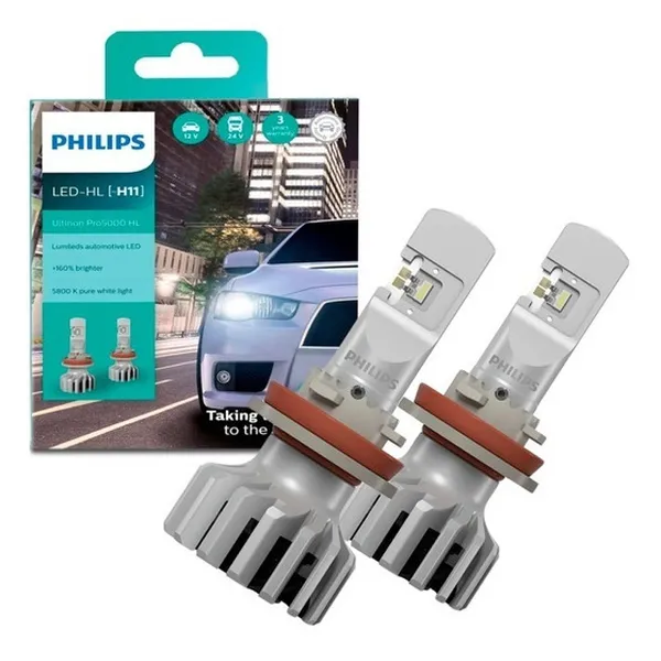Bộ đèn pha xe hơi ô tô Philips Ultinon Pro 5000 HL H11 LED 11362 U50 X2 ánh sáng trắng 12V-24V 5800K tăng sáng +160%