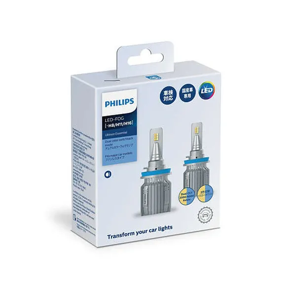 Bộ đèn sương mù xe hơi ô tô Philips LED-FOG H8 UE X2 ánh sáng trắng 12V-6000K, Bo den suong mu xe hoi o to Philips LED FOG H8/H11/H16 UE X2 anh sang trang 12V 6000K,LED-FOG H8/H11/H16 UE X2