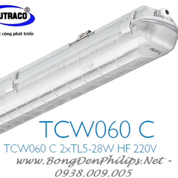 Bộ máng đèn huỳnh quang chống thấm Philips - TCW060 C 2xTL5-28W HF 220V