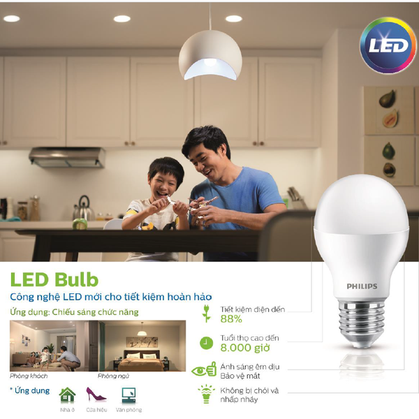 Bóng đèn Led Bulb Philips 7W/6500K