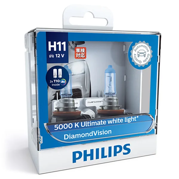 Bóng đèn pha ôtô/ xe hơi Philips Halogen H11 12362 DV 12V 55W PGJ19-2 S2 ánh sáng trắng, độ sáng 5000K