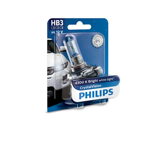 Bóng đèn xe hơi/ xe ô tô Halogen Philips CRYSTAL VISION HB3 9005 CV 12V 55W ánh sáng 4300K
