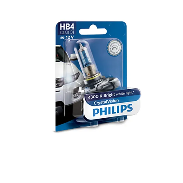 Bóng đèn xe hơi/ xe ô tô Halogen Philips CRYSTAL VISION HB4 9006 CV 12V 55W ánh sáng 4300K