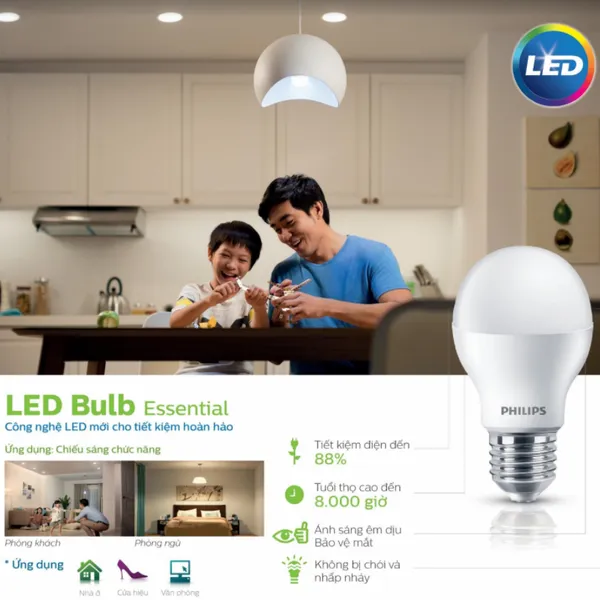 Combo 10 bóng đèn Ledbulb Philips 3.5W E27 230V A60
