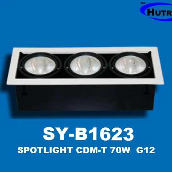 Đèn Downlight âm trần chiếu điểm 3 bóng cao áp CDM-T 70W G12 Philips Spotlight MULTILUX SY-B1623