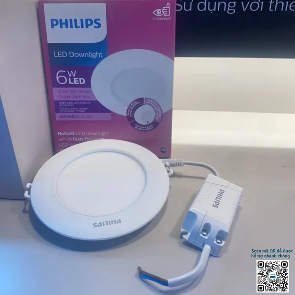 Đèn Downlight âm trần Led siêu mỏng Philips DL262 EC RD D100 6W W HV SNI 02