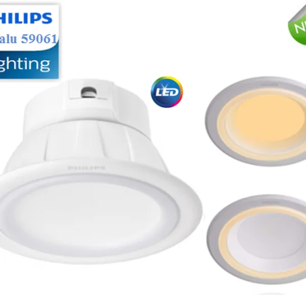 Đèn downlight âm trần Led thông minh Philips Smalu 59061 9W điều khiển từ xa bằng Remote 3 chế độ và 3 màu sáng