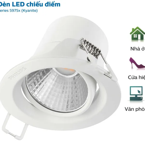 Đèn Downlight Led chiếu điểm Spotlight Philips 59752 Kyanite 5W 4000K