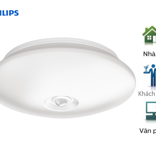 Đèn Ốp Trần Led Philips Cảm Biến Thông Minh PHILIPS 62233 DANTA 65K/27K SENSOR LED 6W