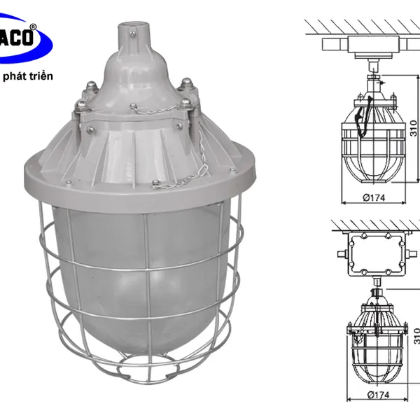 Đèn phòng chống cháy nổ hiệu EEW BCD200 bóng cao áp Philips MH 150W