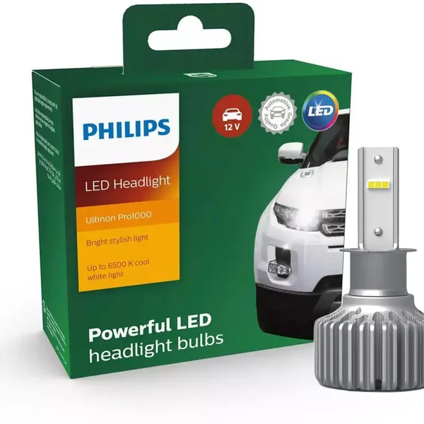 H3 LED 11336 Ultinon Pro1000 HL 12V X2 6500K 12.5W 1150lm - Hộp 2 Bóng đèn pha xe hơi ô tô Philips Ultinon Pro1000 HL LED H3 11336 U1000 12V X2 6500K 12.5W 1150lm