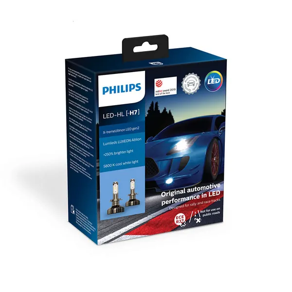 H7 LED 11972 XUW X2- Bóng đèn pha LED Philips Xtreme Ultinon H7 LED 11972 XUW X2 Gen 2 5800K tăng sáng +250% cho xe hơi xe ô tô