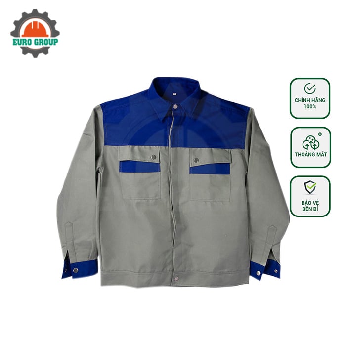 Áo đồng phục công nhân phối màu vàng xanh đen