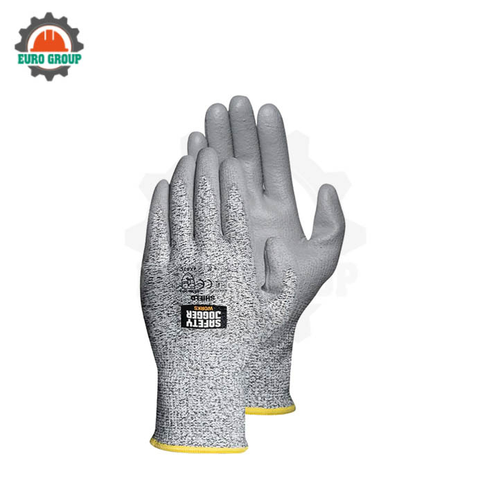 Găng Tay Jogger Shield Chống Cắt HPPE Phủ PU Bám Tốt Găng Tay Jogger Shield Chống Cắt HPPE Phủ PU Bám Tốt