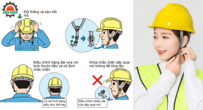 Hướng dẫn đội mũ bảo hộ lao động