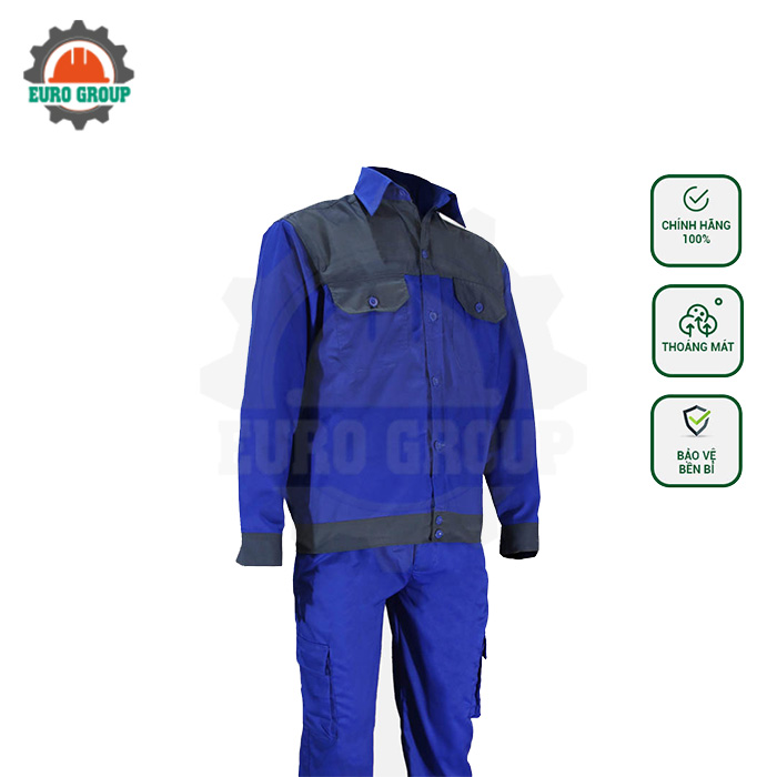 Đồng phục công nhân phối màu vải kaki cao cấp