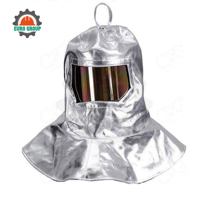 Mặt nạ trùm đầu tráng nhôm chịu nhiệt độ bức xạ 500-1000 độ dành cho công nhân lò luyện kim Mặt nạ trùm đầu tráng nhôm chịu nhiệt độ bức xạ 500-1000 độ dành cho công nhân lò luyện kim