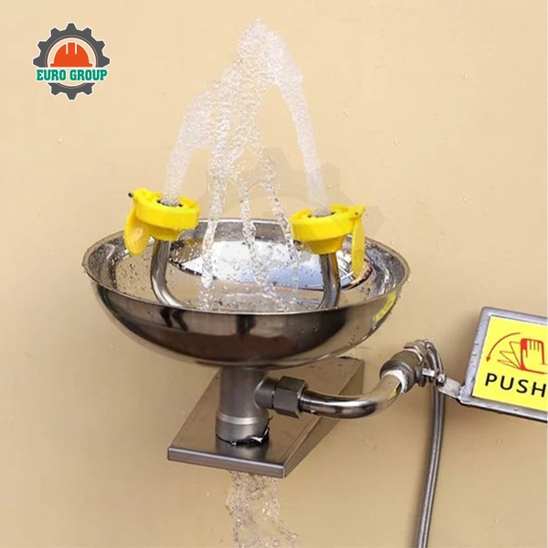 Bồn Rửa Mắt Khẩn Cấp Gắn Tường Di Động Bằng Thép Không Gỉ 304