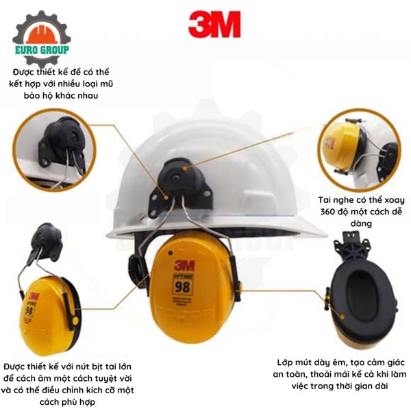 Chụp tai chống ồn gắn nón 3M H9P3E