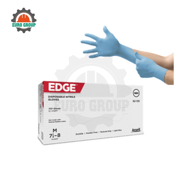 Găng Tay Nitrile Ansell EDGE 82-135 Không Bột, Độ Bền Cao Cho Công Nghiệp Và Thực Phẩm