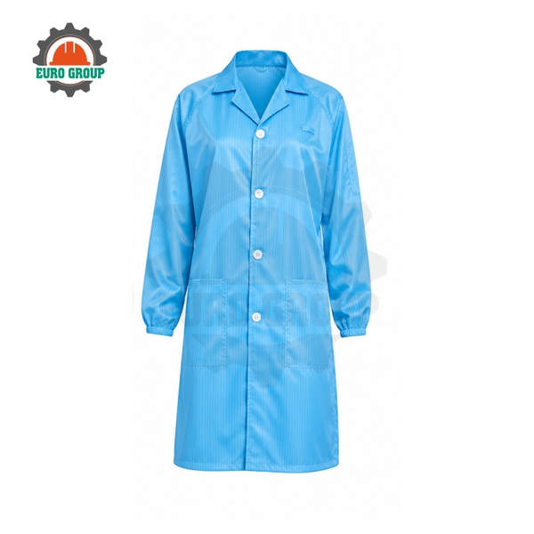 Áo Choàng Phòng Sạch Chống Tĩnh Điện Polyester Pha Sợi Carbon