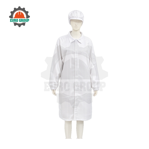 Áo Choàng Phòng Sạch Chống Tĩnh Điện Polyester Pha Sợi Carbon