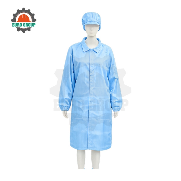 Áo Choàng Phòng Sạch Chống Tĩnh Điện Polyester Pha Sợi Carbon